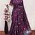 Wine linen jacuard animal motif work saree with unstitched blouse piece