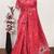 Peach linen jacuard animal motif work saree with unstitched blouse piece