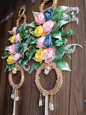floral double ring door hanging decorative wall hanging handmade home festive decor (pack of 2) 3
