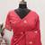 Peach linen jacuard animal motif work saree with unstitched blouse piece