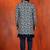 navy blue jacquard silk blend green and open sherwani navy blue pyjama set for men with embroidered work