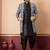 navy black jacquard silk blend green and open sherwani black dhoti set for men with embroidered work