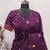 Wine linen jacuard animal motif work saree with unstitched blouse piece