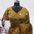 Mustard linen jacuard animal motif work saree with unstitched blouse piece
