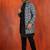 navy black jacquard silk blend green and open sherwani black pyjama set for men with embroidered work