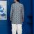 green open sherwani silk blend white kurta dhoti set for men with embroidered work