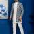 green open sherwani silk blend white kurta pyjama set for men with embroidered work