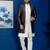 Silk blend white jacquard open sherwani pyjama set for men with embroidered work