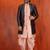 Silk blend pink jacquard open sherwani pink dhoti set for men with embroidered work
