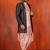 black sherwani silk blend pink kurta dhoti set for men with embroidered work