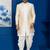 Gold jacquard blend indo western and dhoti set for men with embroidered work