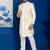 Gold jacquard blend indo western sherwani and pyjama set for men with embroidered work