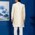 Gold jacquard blend indo western sherwani and pyjama set for men with embroidered work