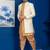 Gold jacquard blend indo western and dhoti set for men with embroidered work