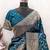Turuoise art silk blend banarasi jacuard work saree with unstitched blouse piece