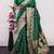 Green art silk blend banarasi jacuard work saree with unstitched blouse piece