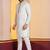white silk blend kurta set for men with printed work