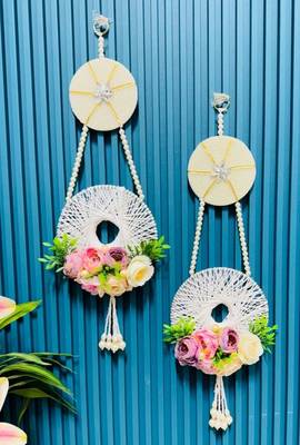 handmade floral thread ring door hanging decorative wall hanging home decor (pack of 2) 1