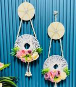handmade floral thread ring door hanging decorative wall hanging home decor (pack of 2)