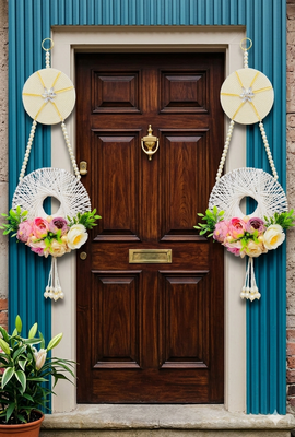 handmade floral thread ring door hanging decorative wall hanging home decor (pack of 2) 3