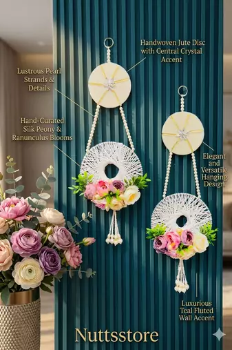 handmade floral thread ring door hanging decorative wall hanging home decor (pack of 2)