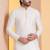 white silk blend kurta set for men with printed work