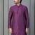 purple silk blend kurta for men with embroidered work