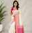 off white color multicolour woven butta multithread zari weaving silk blend saree