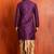 purple silk blend kurta dhoti set for men with printed work