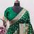 Green art silk blend banarasi jacuard work saree with unstitched blouse piece