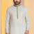 white silk blend kurta for men with pinted work