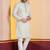 white silk blend kurta for men with pinted work