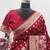 Red art silk blend banarasi jacuard work saree with unstitched blouse piece