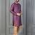 purple silk blend kurta for men with pinted work