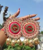 traditional shubh labh gota ball wall hanging  wall hanging for main door  perfect for home decor (pack of 2)