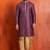 purple silk blend kurta dhoti set for men with pintred work
