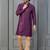 purple silk blend kurta payjajama set for men with printed work