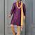 purple silk blend kurta payjama dupatta set for men