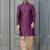 purple silk blend kurta payjama dupatta set for men