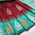 Rama red art silk blend banarasi jacuard work saree with unstitched blouse piece