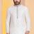 white silk blend kurta for men with printed work