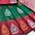Red green art silk blend banarasi jacuard work saree with unstitched blouse piece
