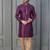 purple silk blend kurta for men with printed work