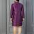 purple silk blend kurta for men with printed work