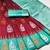 Rama red art silk blend banarasi jacuard work saree with unstitched blouse piece