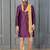 purple silk blend kurta payjama dupatta set for men with printed work
