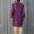 purple silk blend kurta payjama dupatta set for men with printed work
