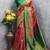 Orange green art silk blend banarasi jacuard work saree with unstitched blouse piece
