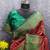 Orange green art silk blend banarasi jacuard work saree with unstitched blouse piece
