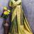 Light green art silk blend banarasi jacuard work saree with unstitched blouse piece